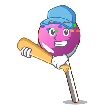 Beyzbol lolipop şeker karakter karikatür ile oynamak