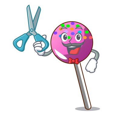 Kuaför lolipop şeker karakter karikatür ile