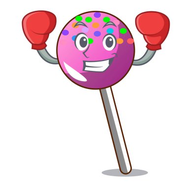 Boks lolipop şeker karakter karikatür ile