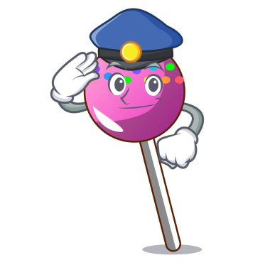 Polis lolipop şeker karakter karikatür ile