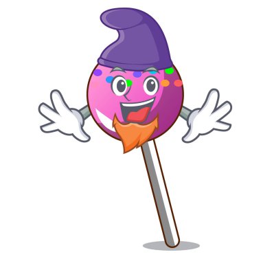 Elf lolipop ile karakter karikatür sprinkles