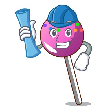 Lolipop şeker karakter karikatür ile Mimar