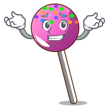 Sprinkles karakter karikatür ile sırıtan lolipop