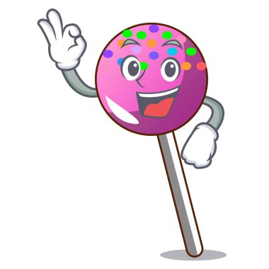 Lolipop şeker karakter karikatür ile tamam