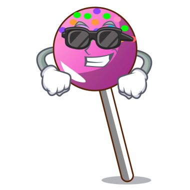Sprinkles karakter karikatür ile süper cool lolipop