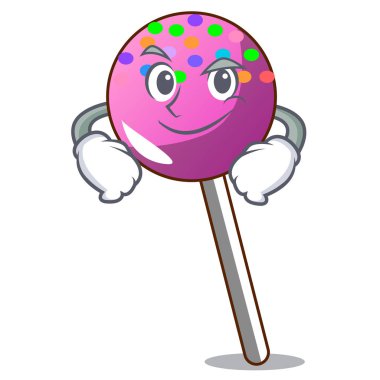 Sprinkles karakter karikatür ile Smirking lolipop