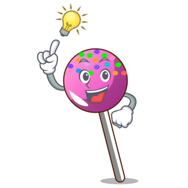 Fikir lolipop şeker maskot karikatür ile var