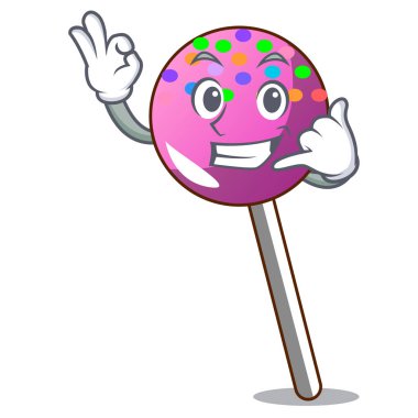 Bana lolipop şeker maskot karikatür ile de