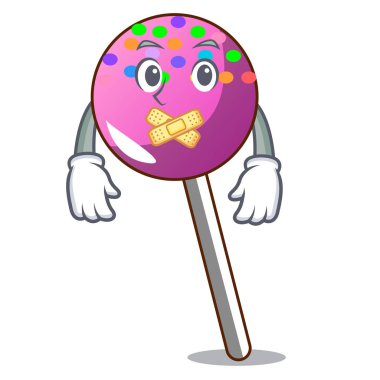 Sprinkles maskot karikatür ile sessiz lolipop