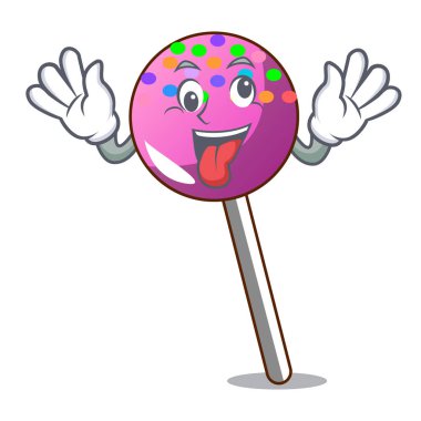 Sprinkles maskot karikatür ile deli lolipop