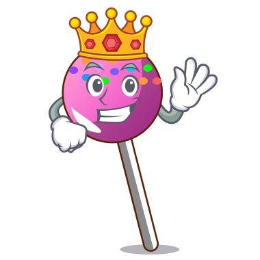 Sprinkles maskot karikatür ile Kral lolipop