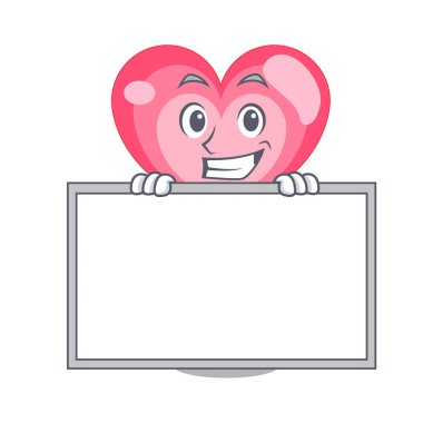 Yönetim Kurulu ballon kalp karakter karikatür ile sırıtarak