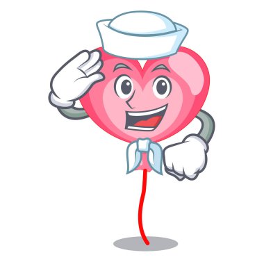 Denizci ballon kalp karakter karikatür