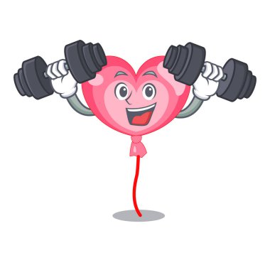 Fitness ballon kalp karakter karikatür