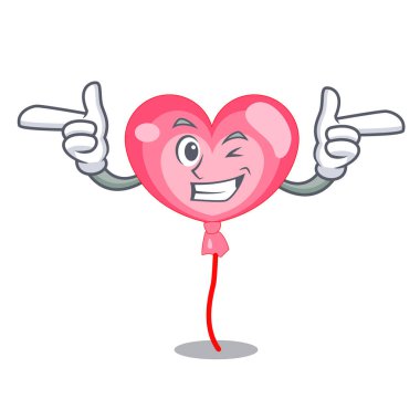 Wink ballon kalp karakter karikatür