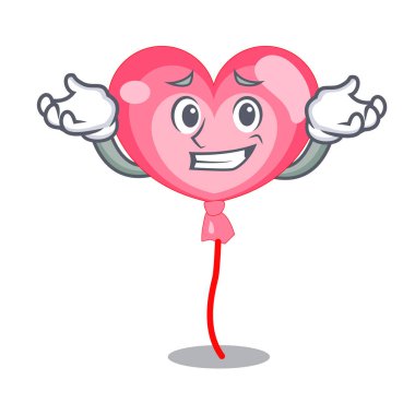Sırıtan ballon kalp karakter karikatür