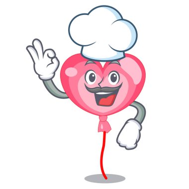 Şef ballon kalp karakter karikatür