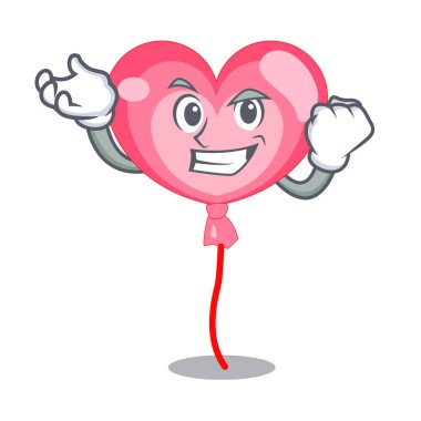 Başarılı ballon kalp karakter karikatür