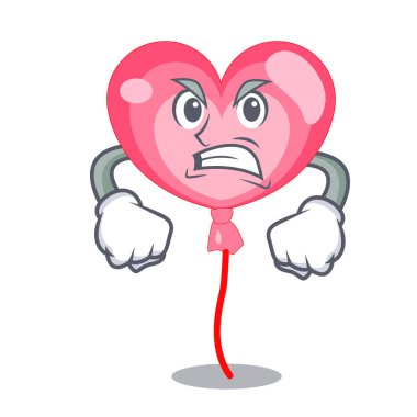 Kızgın ballon kalp maskot çizgi film