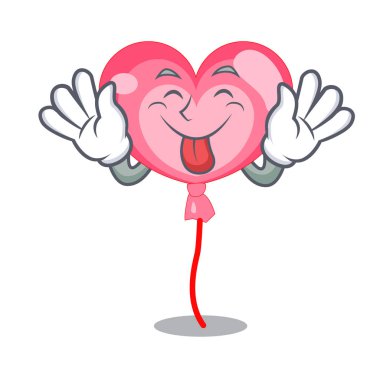 Ballon kalp maskot karikatür dil