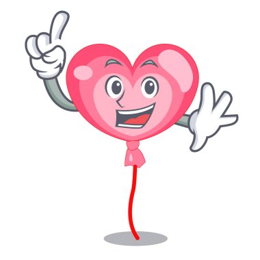 Parmak ballon kalp maskot çizgi film