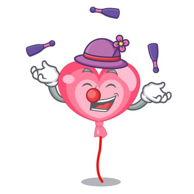 Hokkabazlık ballon kalp maskot çizgi film