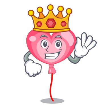 Kral ballon kalp maskot çizgi film