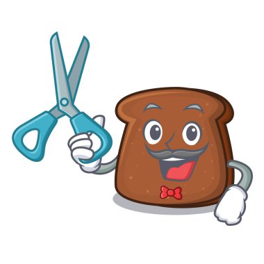 Kuaför kahverengi ekmek karakter çizgi film