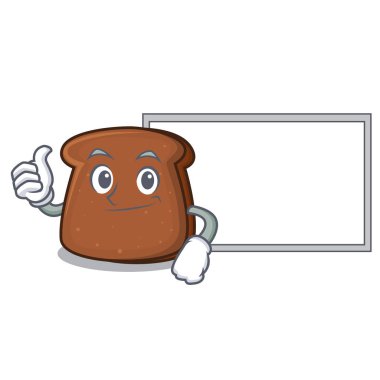 Başparmak yukarıya ile Yönetim Kurulu kahverengi ekmek karakter çizgi film