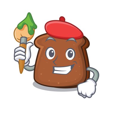 Sanatçı kahverengi ekmek karakter çizgi film