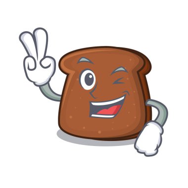 İki parmak kahverengi ekmek karakter çizgi film
