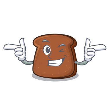 Wink kahverengi ekmek karakter çizgi film