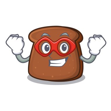 Süper kahraman kahverengi ekmek karakter çizgi film