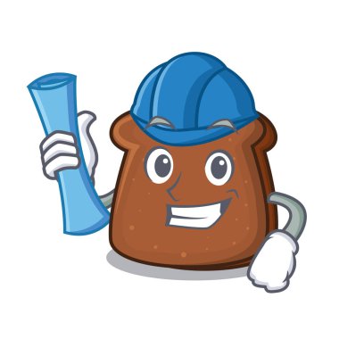 Mimar kahverengi ekmek karakter çizgi film