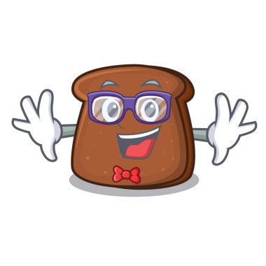 Geek kahverengi ekmek karakter çizgi film