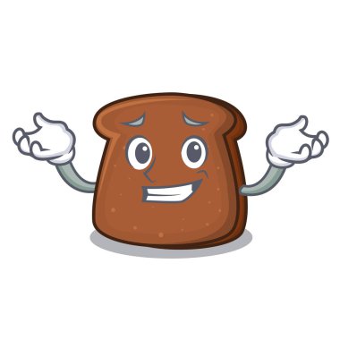 Sırıtan kahverengi ekmek karakter çizgi film