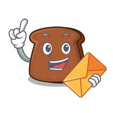 Zarf kahverengi ekmek karakter çizgi ile