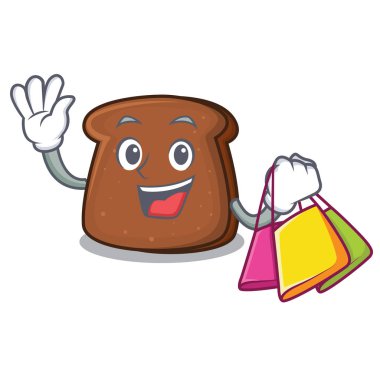 Alışveriş kahverengi ekmek karakter çizgi film