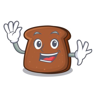 Kahverengi ekmek karakter çizgi film sallayarak