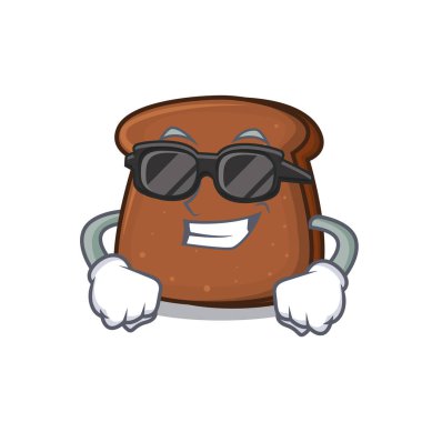 Süper cool kahverengi ekmek karakter çizgi film