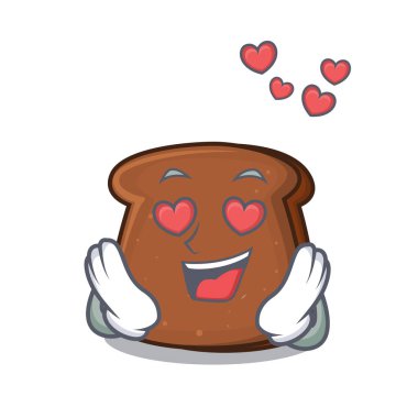 Aşk kahverengi ekmek maskot karikatür