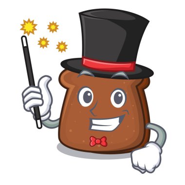 Sihirbaz kahverengi ekmek maskot çizgi film