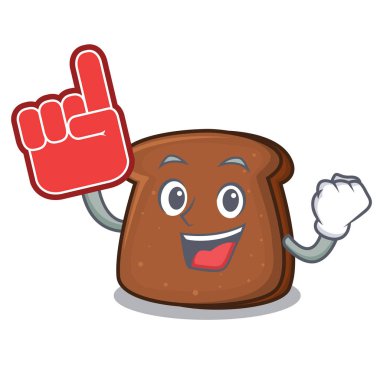 Köpük parmak kahverengi ekmek maskot çizgi film