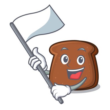 Bayrak kahverengi ekmek maskot karikatür ile