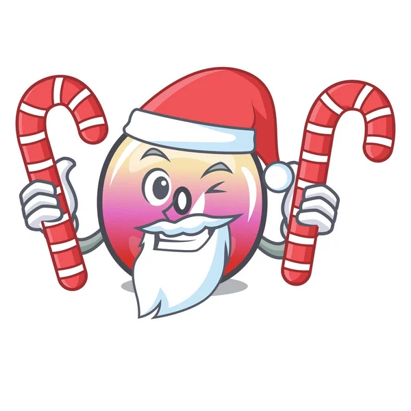Weihnachtsmann mit Bonbongelee Ring Süßigkeiten Maskottchen Cartoon — Stockvektor