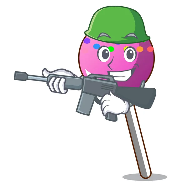 Ordu lolipop ile karakter karikatür sprinkles — Stok Vektör