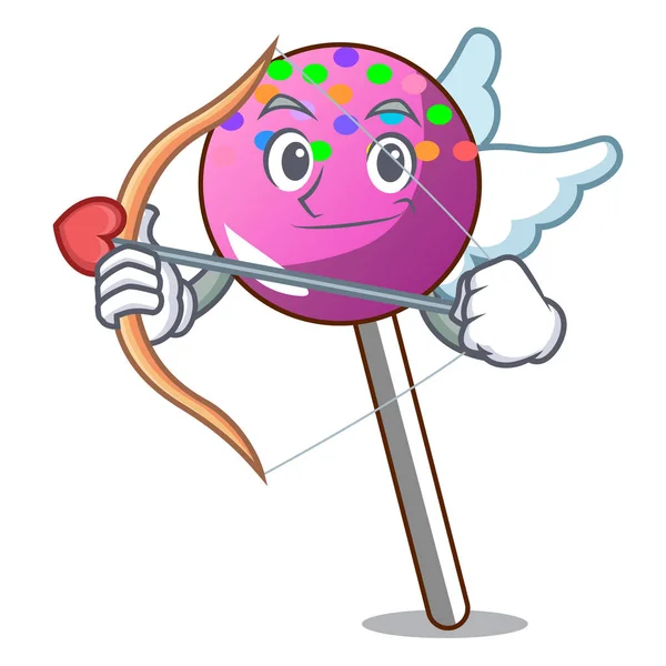 Cupid lollipop med strössel karaktär tecknad — Stock vektor