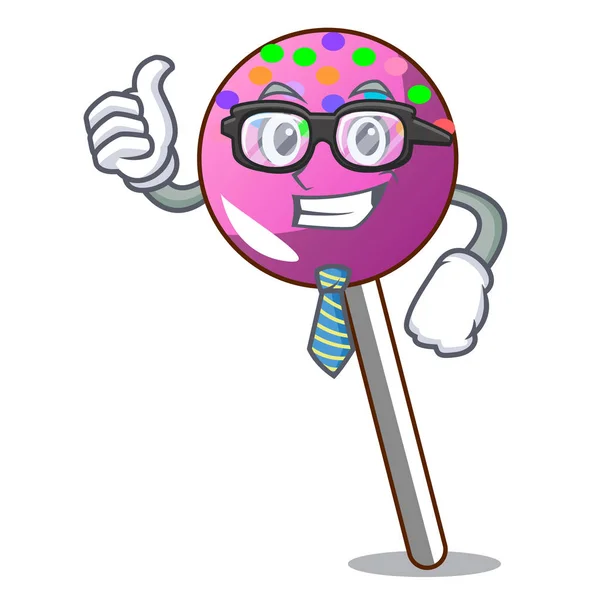 Businessman lollipop with sprinkles character cartoon — Stock Vector