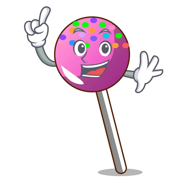 Vinger lolly met hagelslag mascotte cartoon — Stockvector