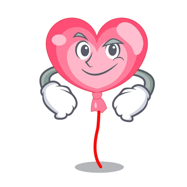 Smirking ballon kalp karakter karikatür — Stok Vektör